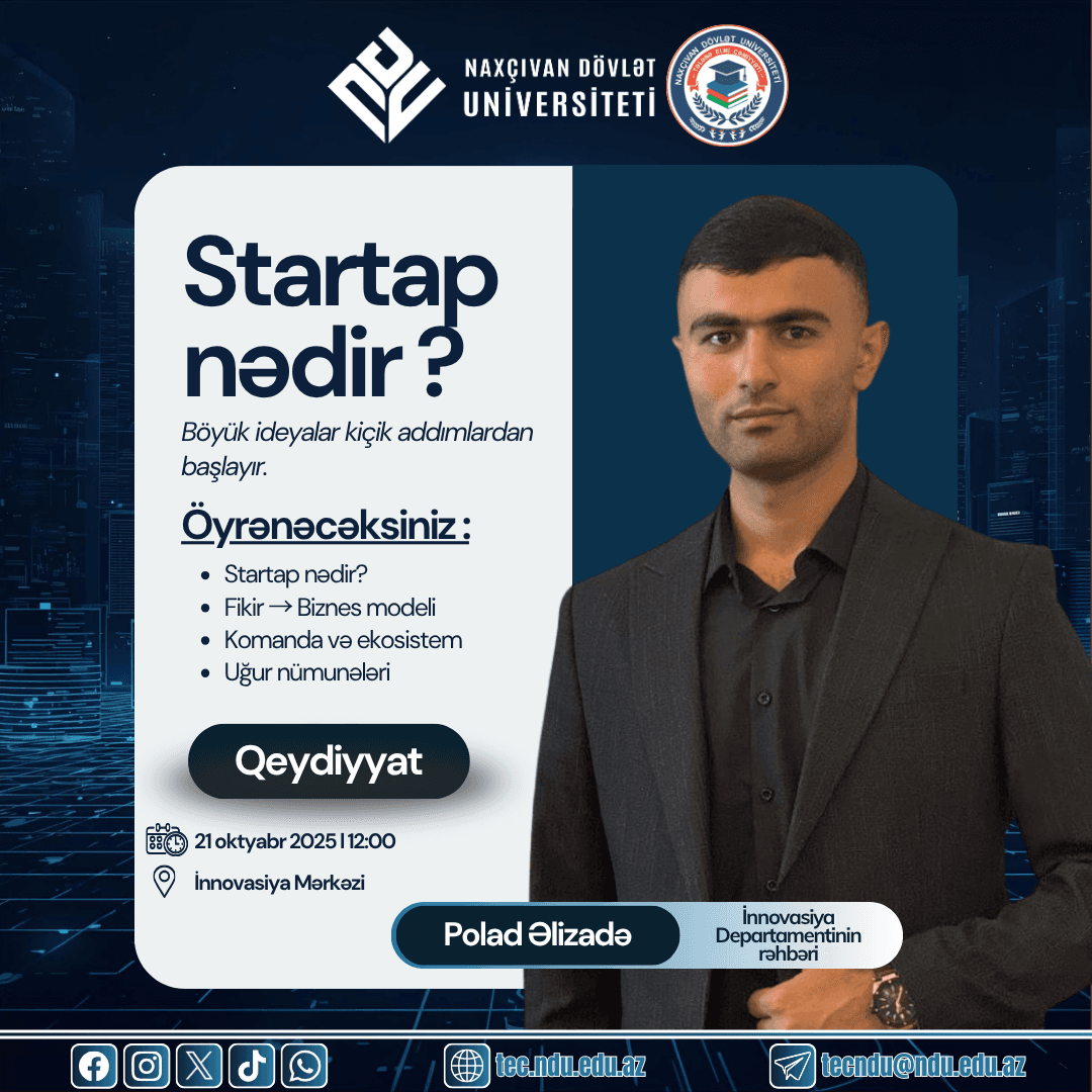 "Startap nədir ?" adlı təlim keçiriləcəkdir
