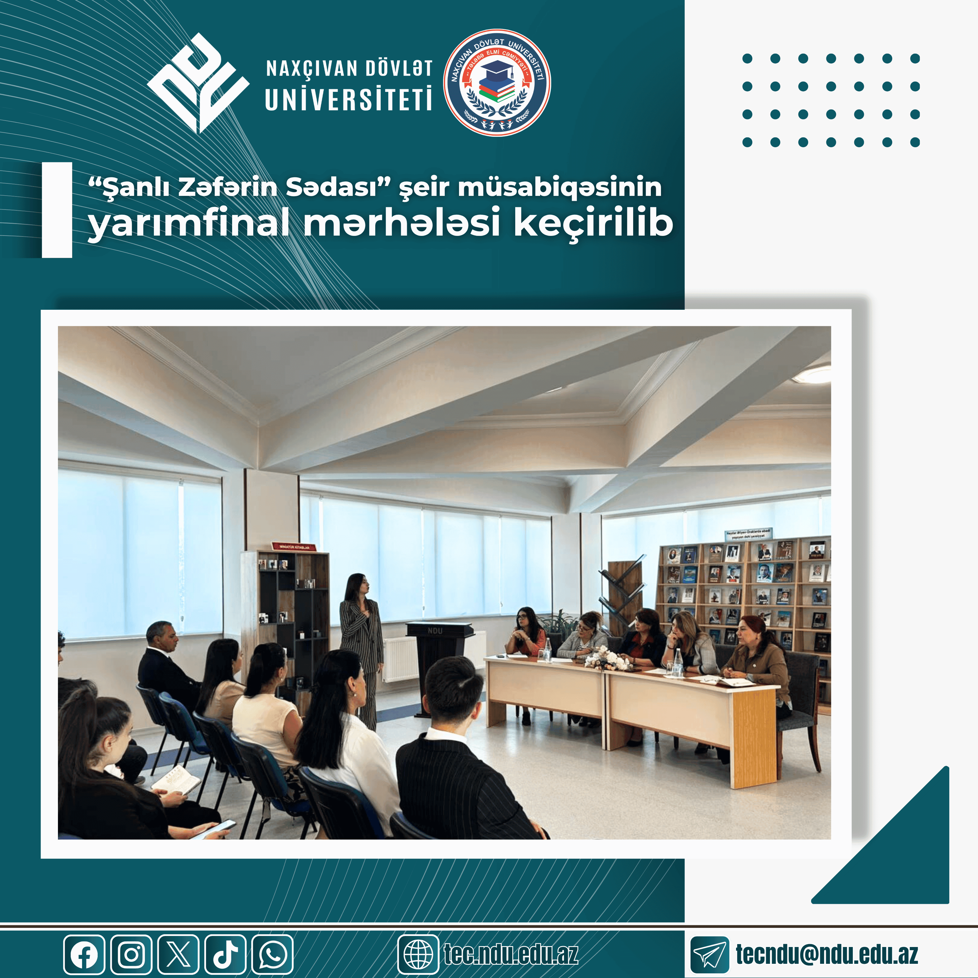 “Şanlı Zəfərin Sədası” şeir müsabiqəsinin yarımfinal mərhələsi keçirilib