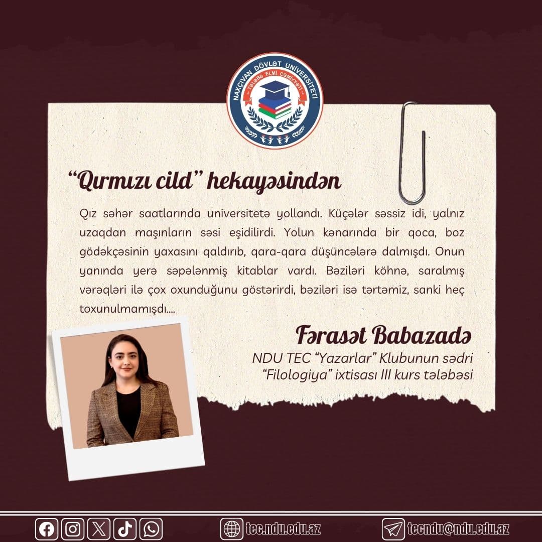 Fərasət Babazadə yazır: "Qırmızı cild" hekayəsi