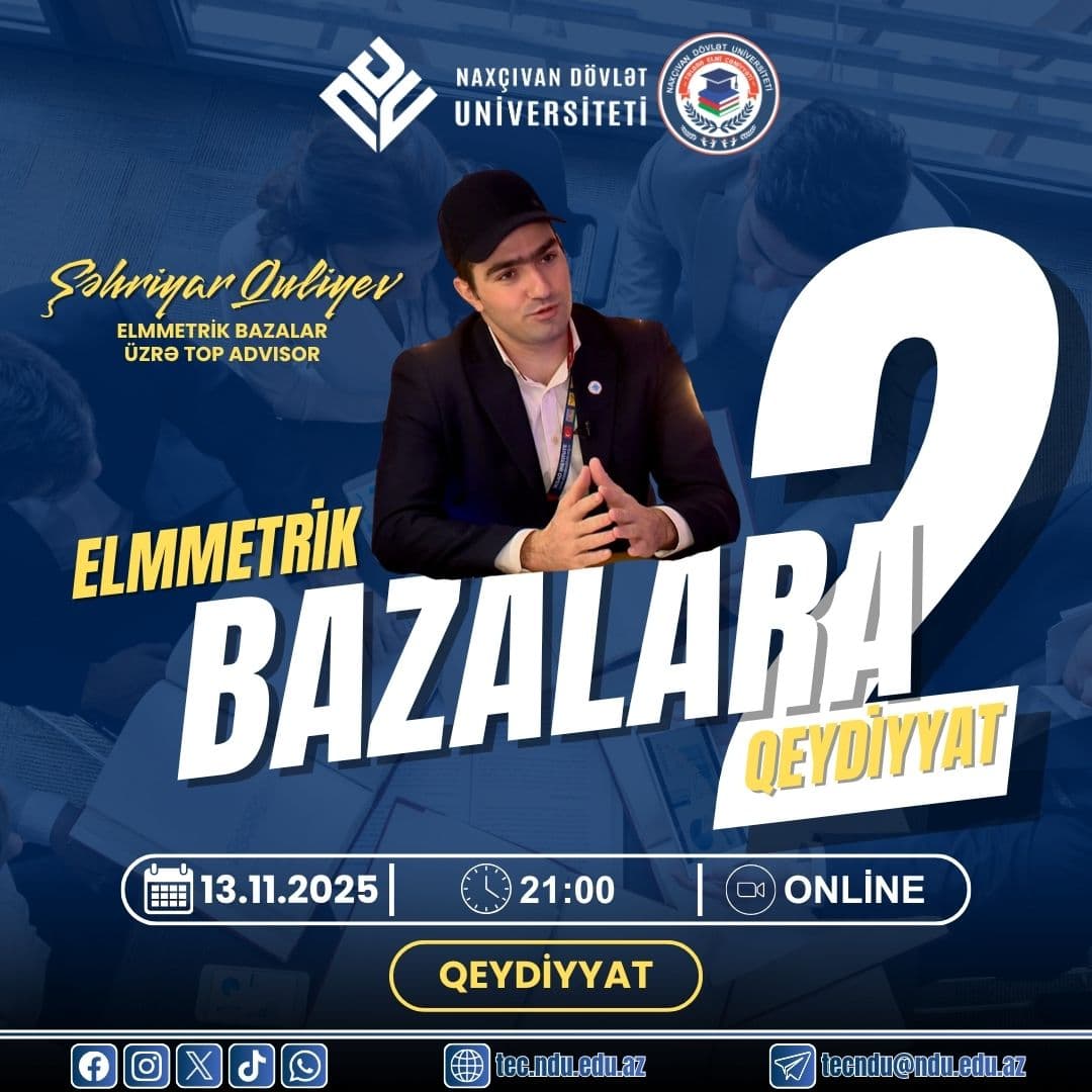 "Elmmetrik Bazalara Qeydiyyat 2" adlı online akademik təlim keçiriləcəkdir