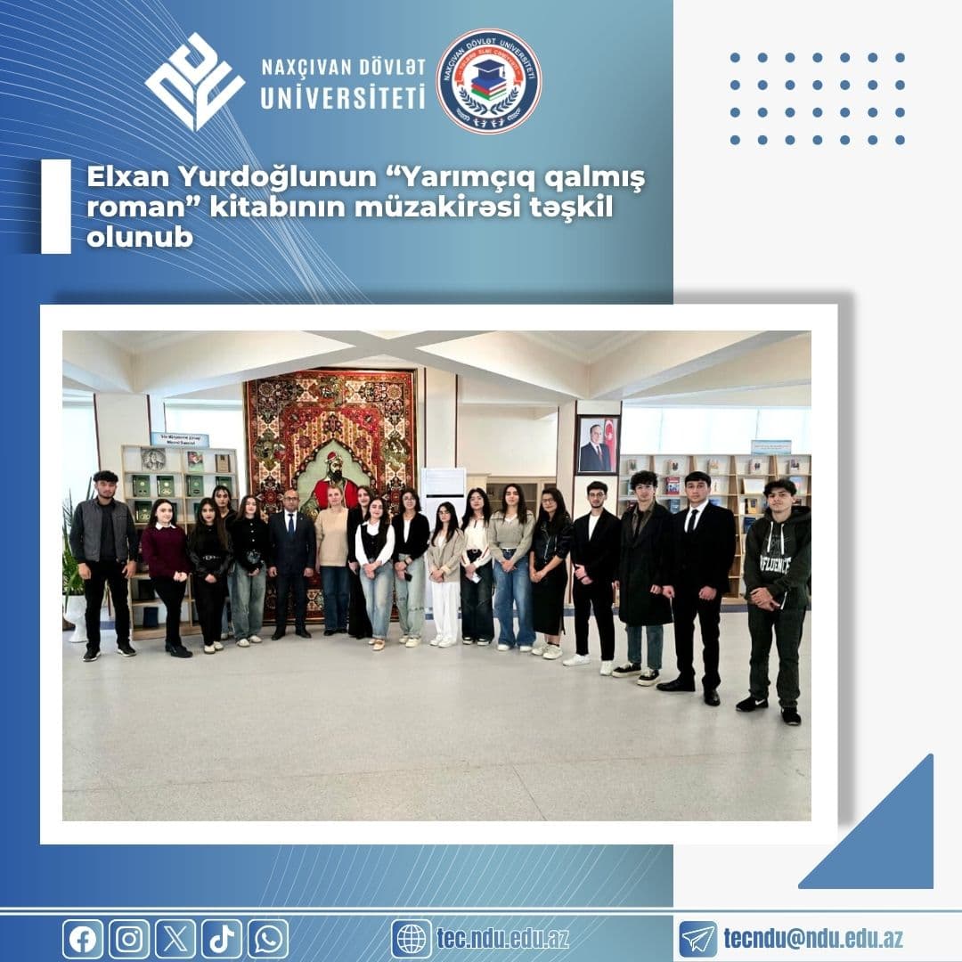 Elxan Yurdoğlunun "Yarımçıq qalmış roman" kitabının müzakirsi təşkil olunub