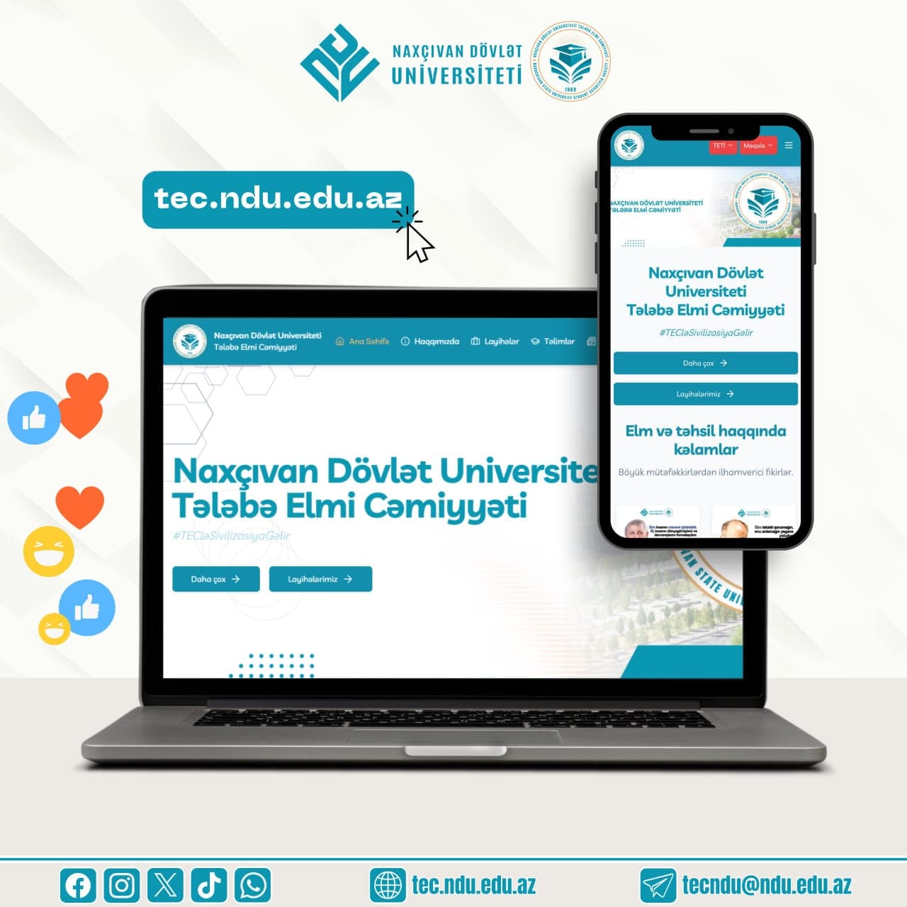 📢 Təlimlər, layihələr və elmi fəaliyyətlərlə bağlı bütün yeniliklər artıq bir ünvanda- tec.ndu.edu.az !