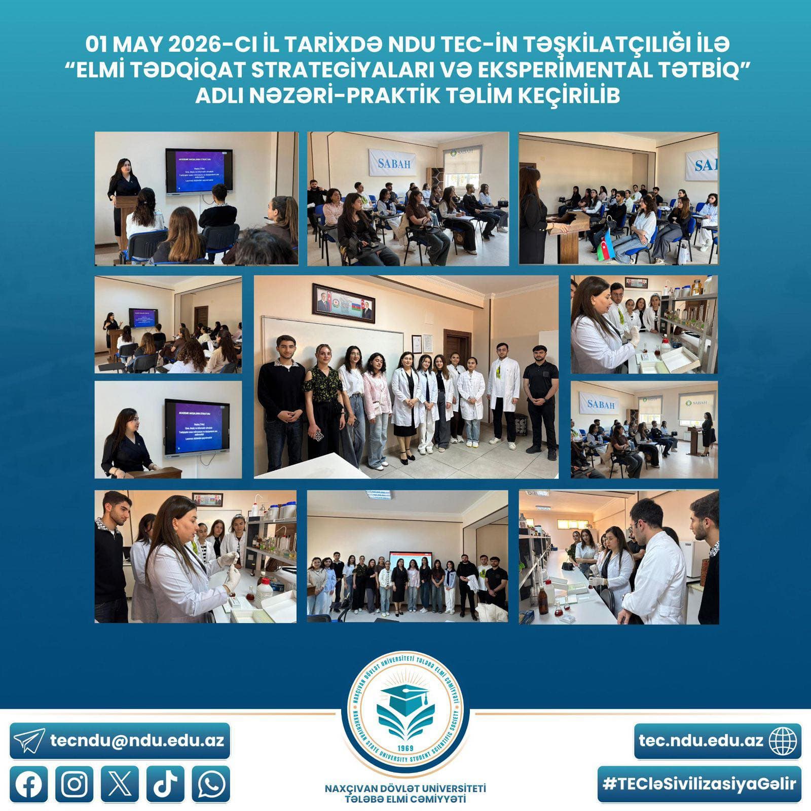 “Elmi tədqiqat strategiyaları və eksperimental tətbiq” mövzusunda nəzəri-praktik təlim keçirilib
