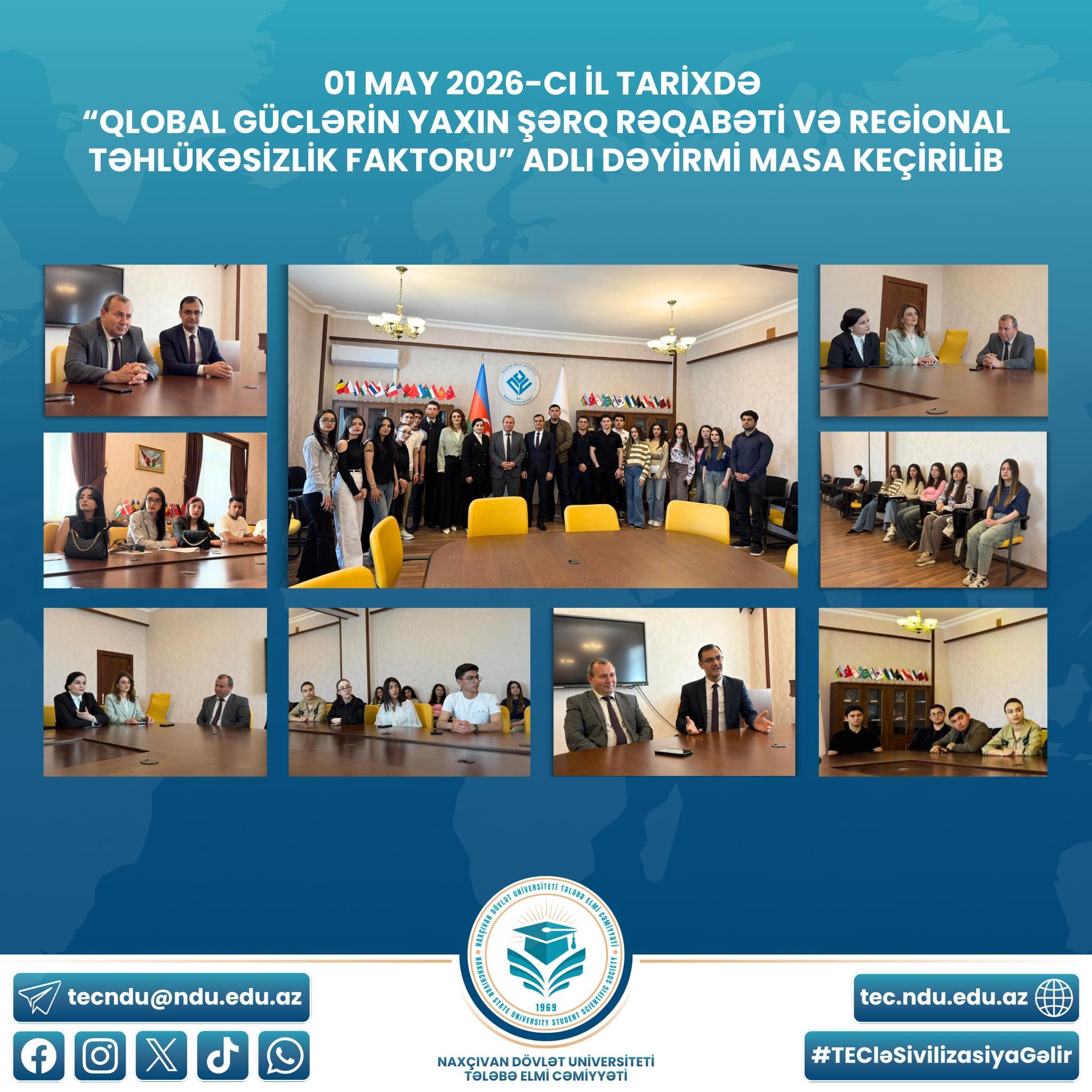 “Qlobal Güclərin Yaxın Şərq rəqabəti və regional təhlükəsizlik faktoru” mövzusuna həsr olunmuş elmi-nəzəri dəyirmi masa keçirilib